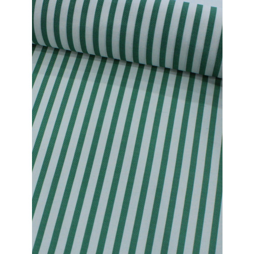 Tecido Linho Misto Listrado Verde e Branco
