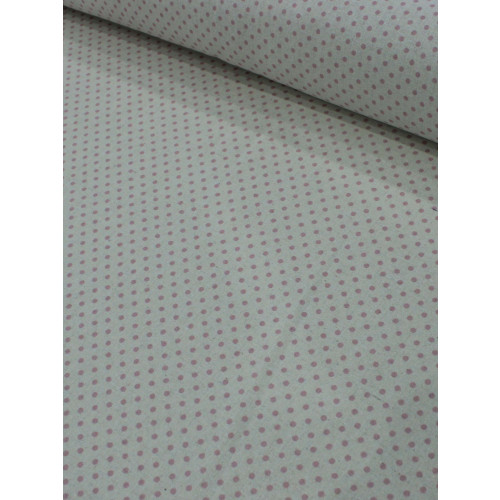Tecido Linho Misto Bolinhas Vintage Rosa