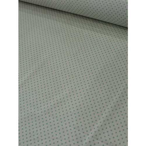 Tecido Linho Misto Bolinhas Vintage Verde