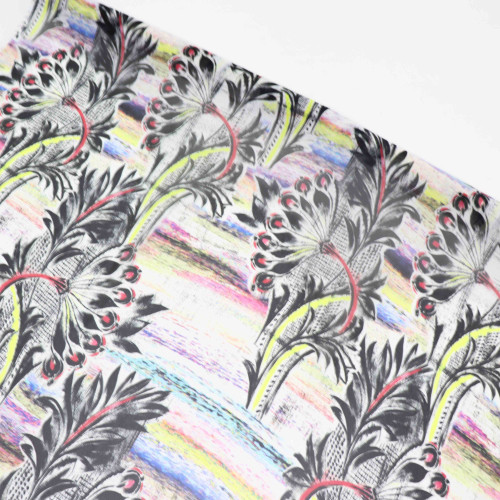 Tecido Crepe Chiffon Italiano Arte Étnica Colorida (0.5m)