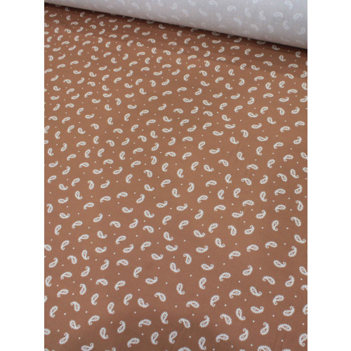 Tecido Viscose Premium Micro Cashmere Terracota e Bege Claro