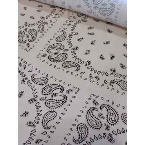Tecido Viscose Premium Bandana Cashmere Bege e Preto