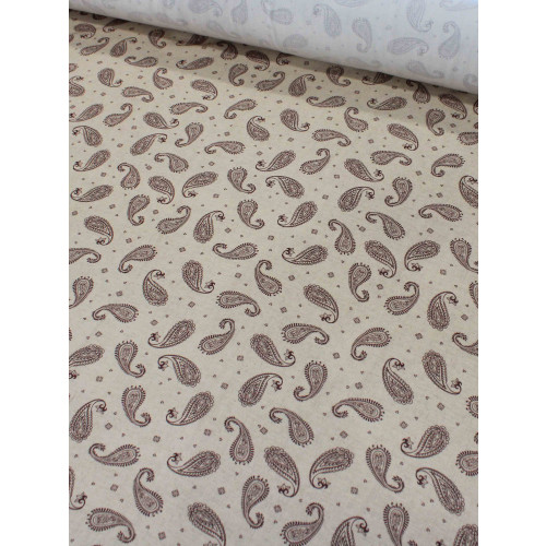 Tecido Viscose Premium Cashmere Vintage Bege e Marrom