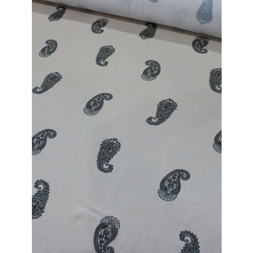 Tecido Viscose Premium Cashmere Bege e Preto