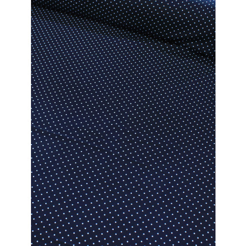 Tecido Viscose Micro Poá Azul Marinho e Branco