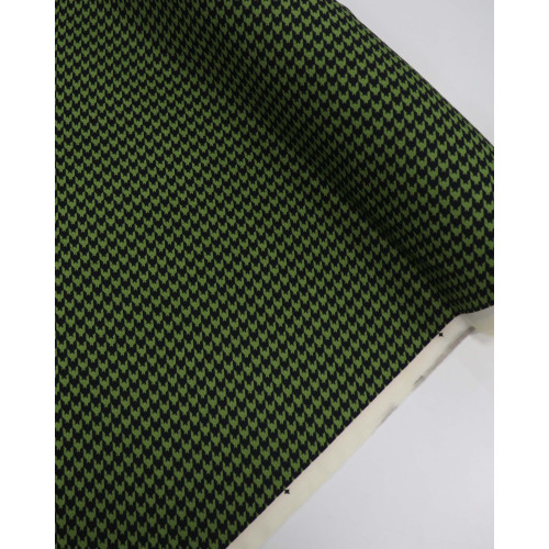 Tecido Crepe Salinas Pied Poule Preto e Verde