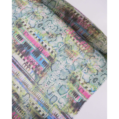 Tecido Crepe Chiffon Multi Estampado Colorido