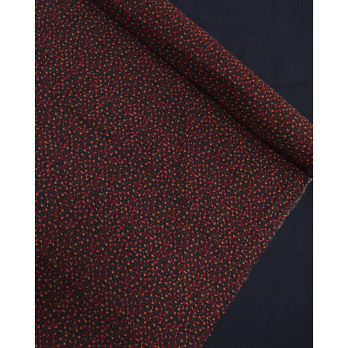 Tecido Crepe Chiffon Liberty Abstrato Preto e Marsala