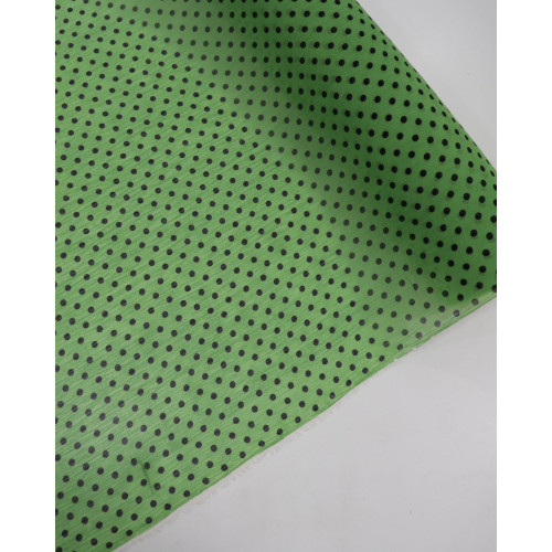 Tecido Crepe Chiffon Poá Preto e Verde (COM DETALHES)