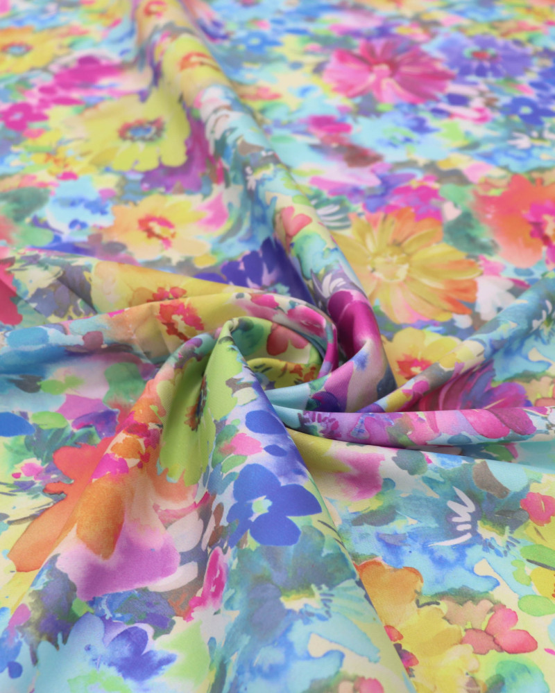 Tecido Crepe Chiffon Italiano Monet Floral