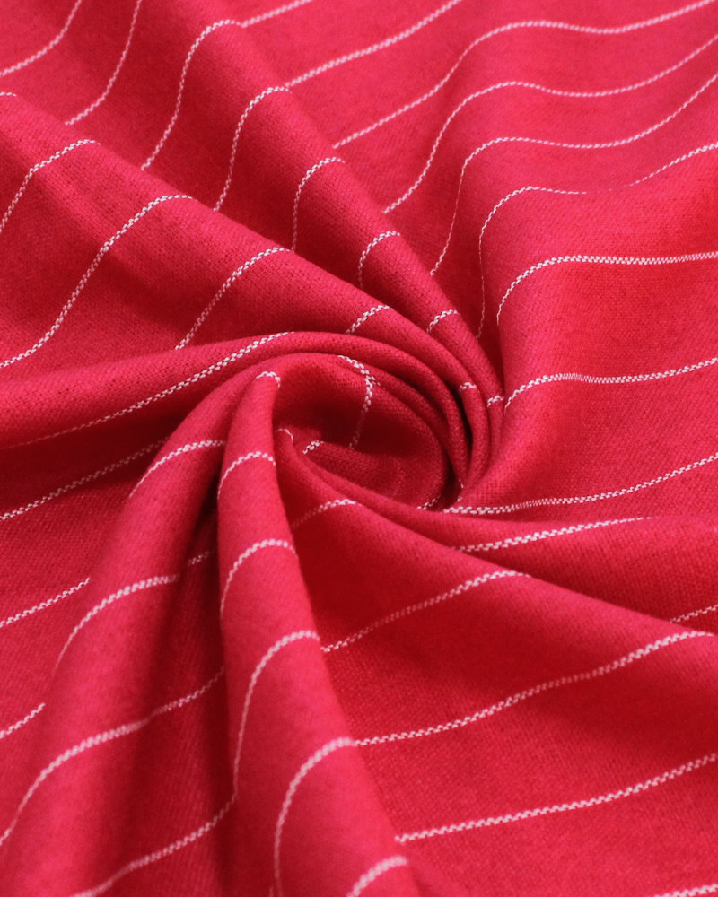 Tecido Linho Misto Rústico com Elastano Risca de Giz Magenta