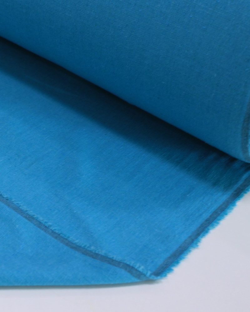 Tecido Linho Misto Rústico com Elastano Azul Piscina