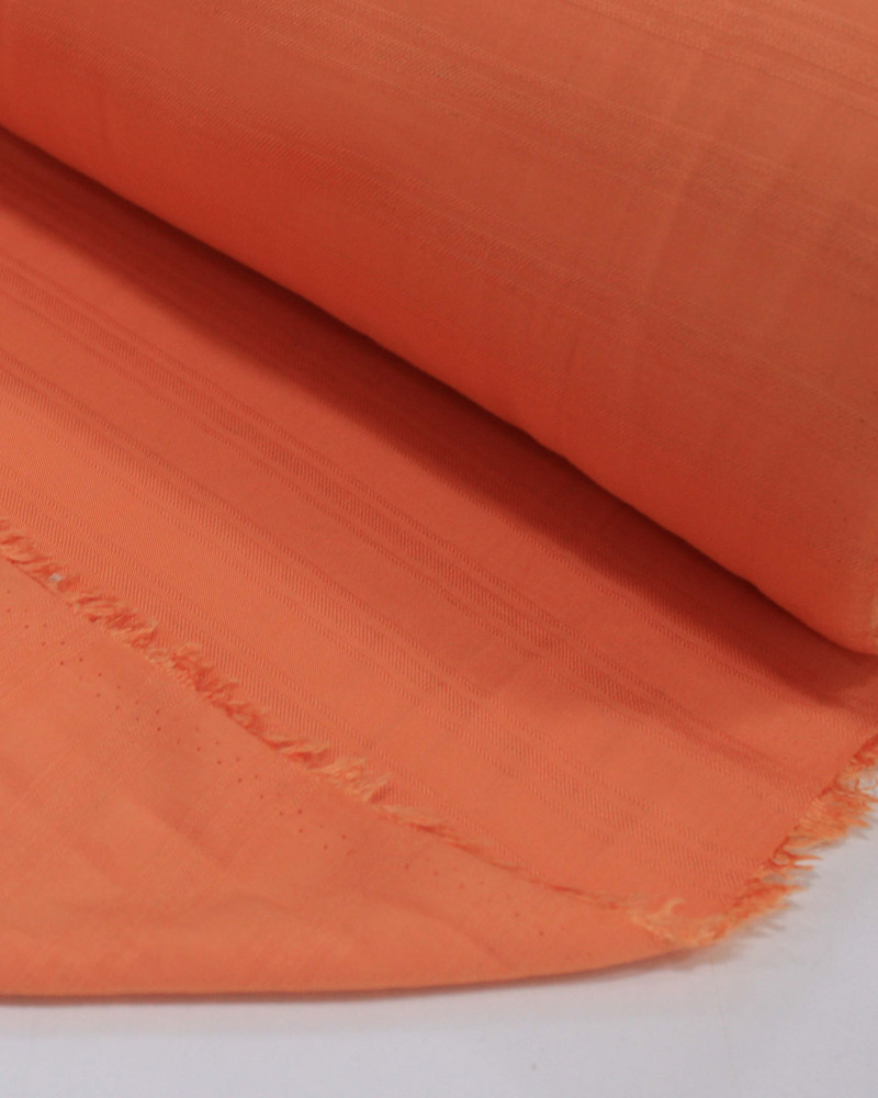 Tecido Viscose Texturizada Listras Verticais Brocadas Coral