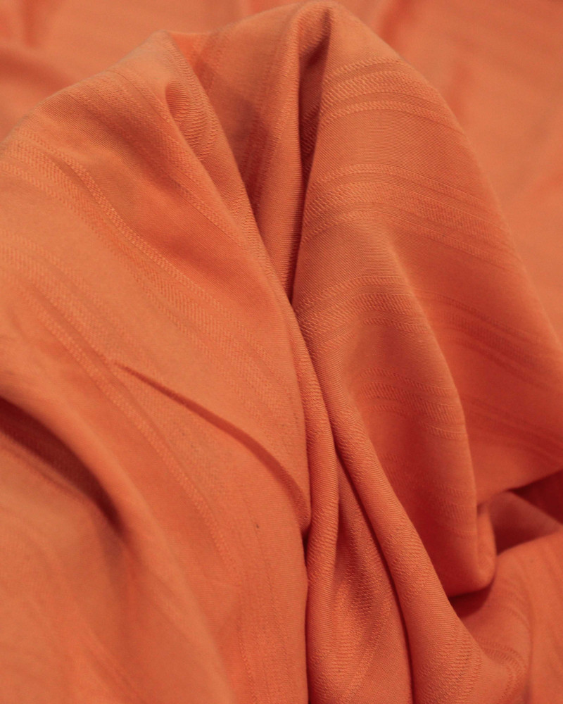 Tecido Viscose Texturizada Listras Verticais Brocadas Coral