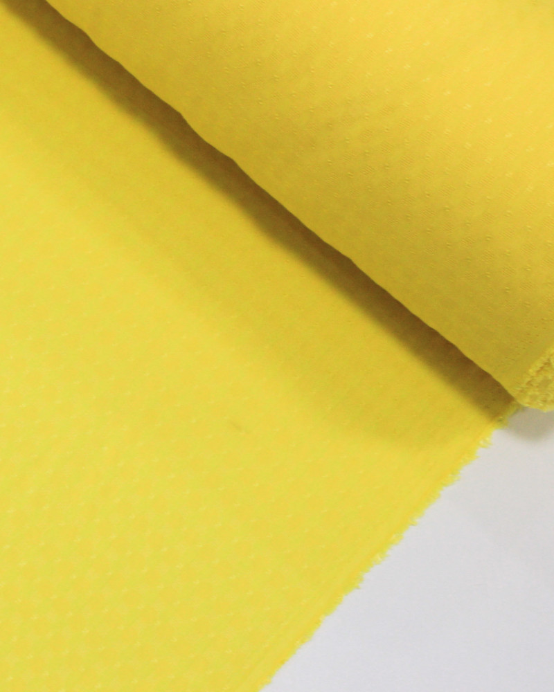 Tecido Viscose Mista Brocada Micro Quadriculada Amarelo