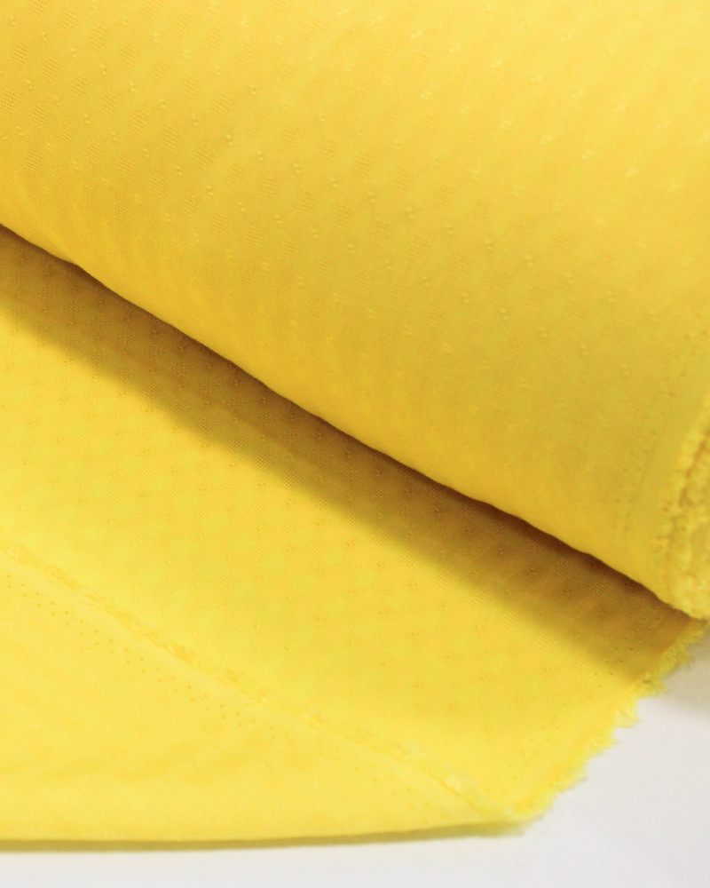 Tecido Viscose Mista Brocada Micro Quadriculada Amarelo