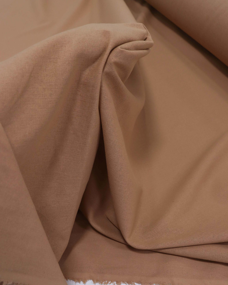 Tecido Linho Misto Rústico Castanho Claro (Com Leves Defeitos)