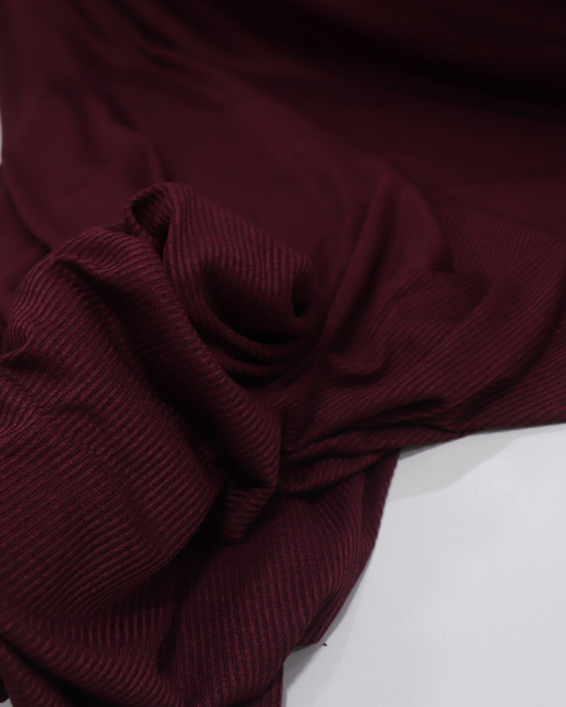 Tecido Malha Tricot Canelada Marsala Mescla (0.8m)