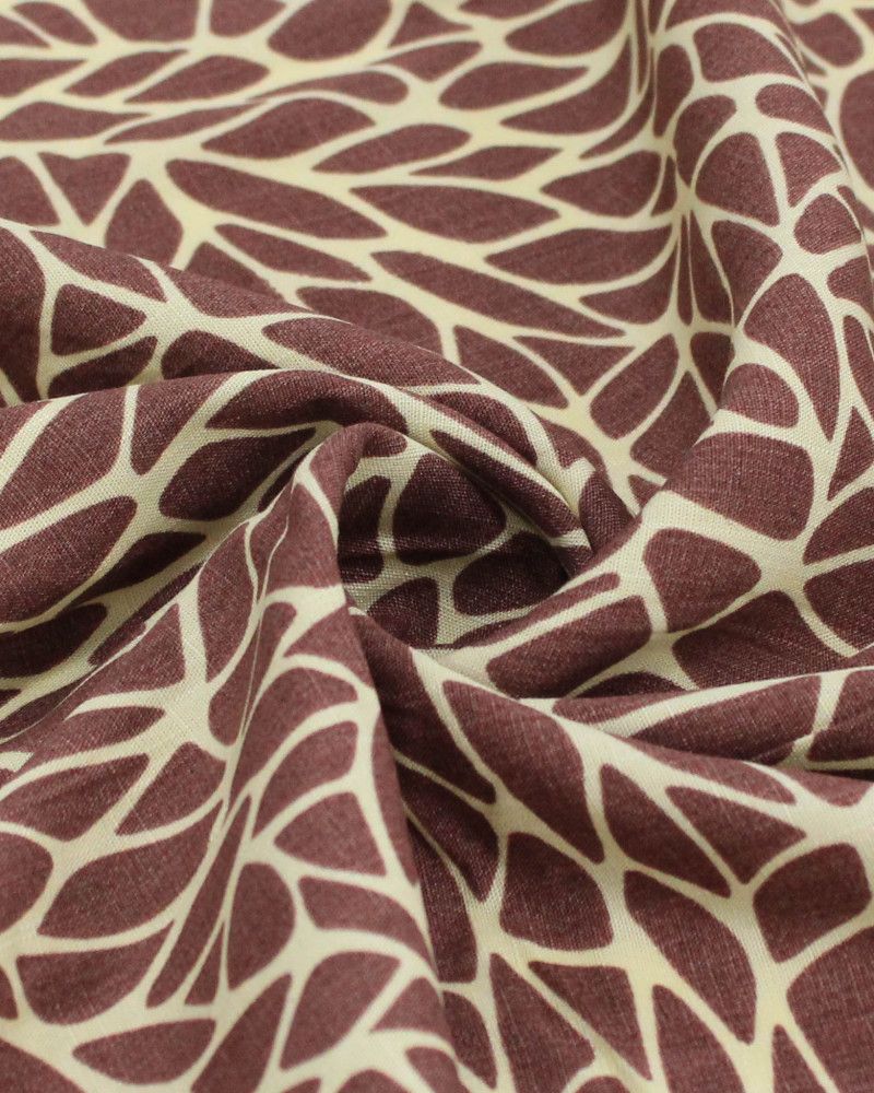 Tecido Viscose Texturizada Fragmentos Castanho e Creme