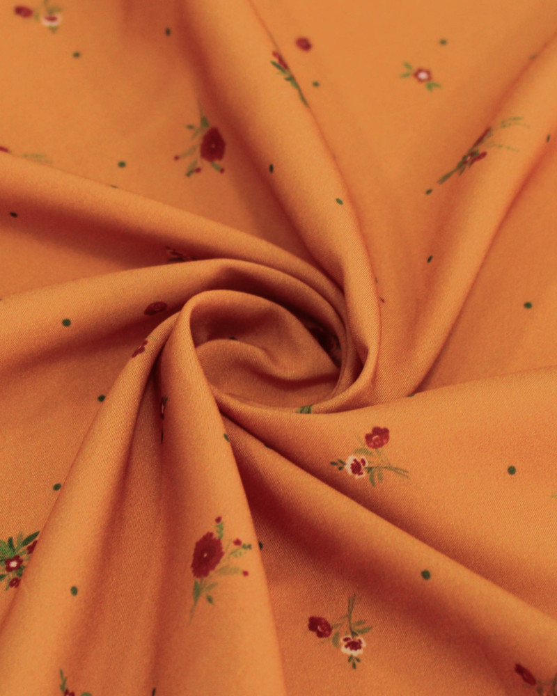 Tecido Viscose Premium Micro Ramos e Micro Poá Colorido e Laranja