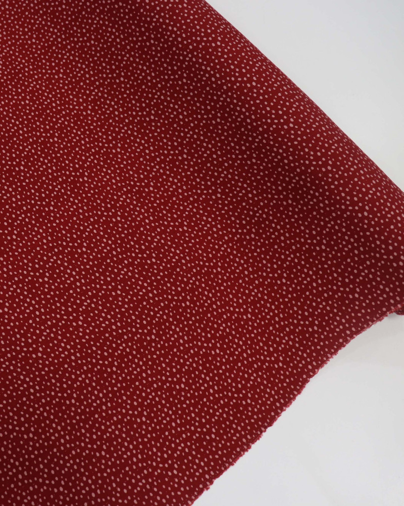 Tecido Viscose Texturizada Micro Pingos Rosa e Marsala