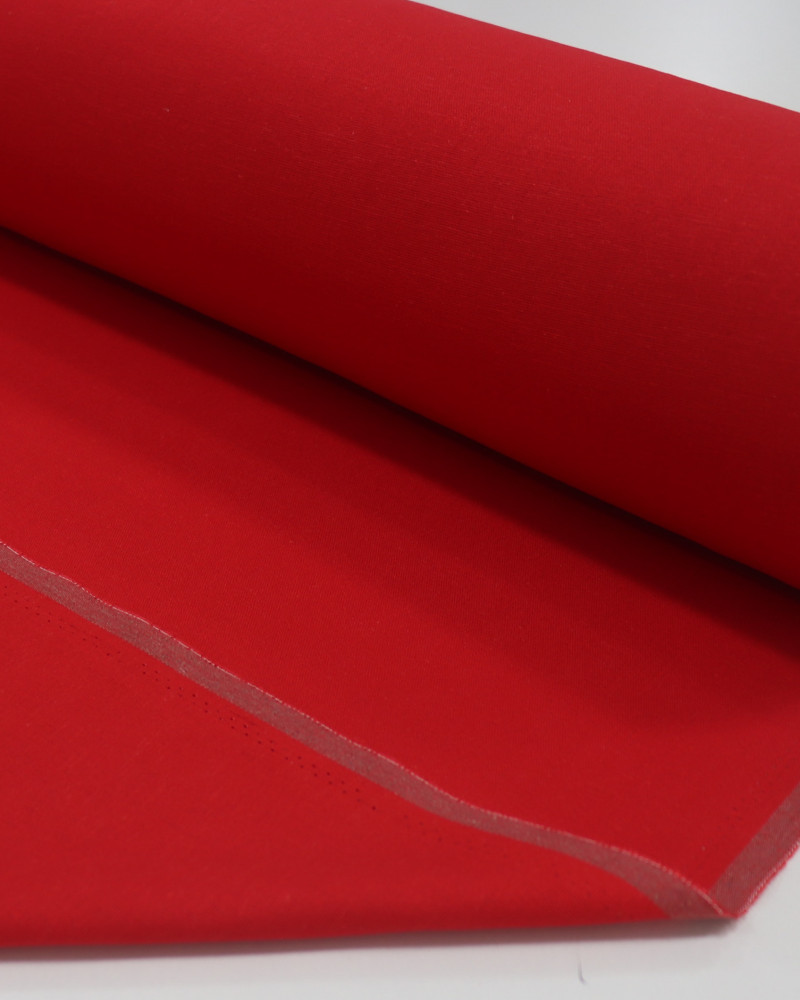 Tecido Linho Misto Rústico Com Elastano Vermelho Paixão (0.5m)