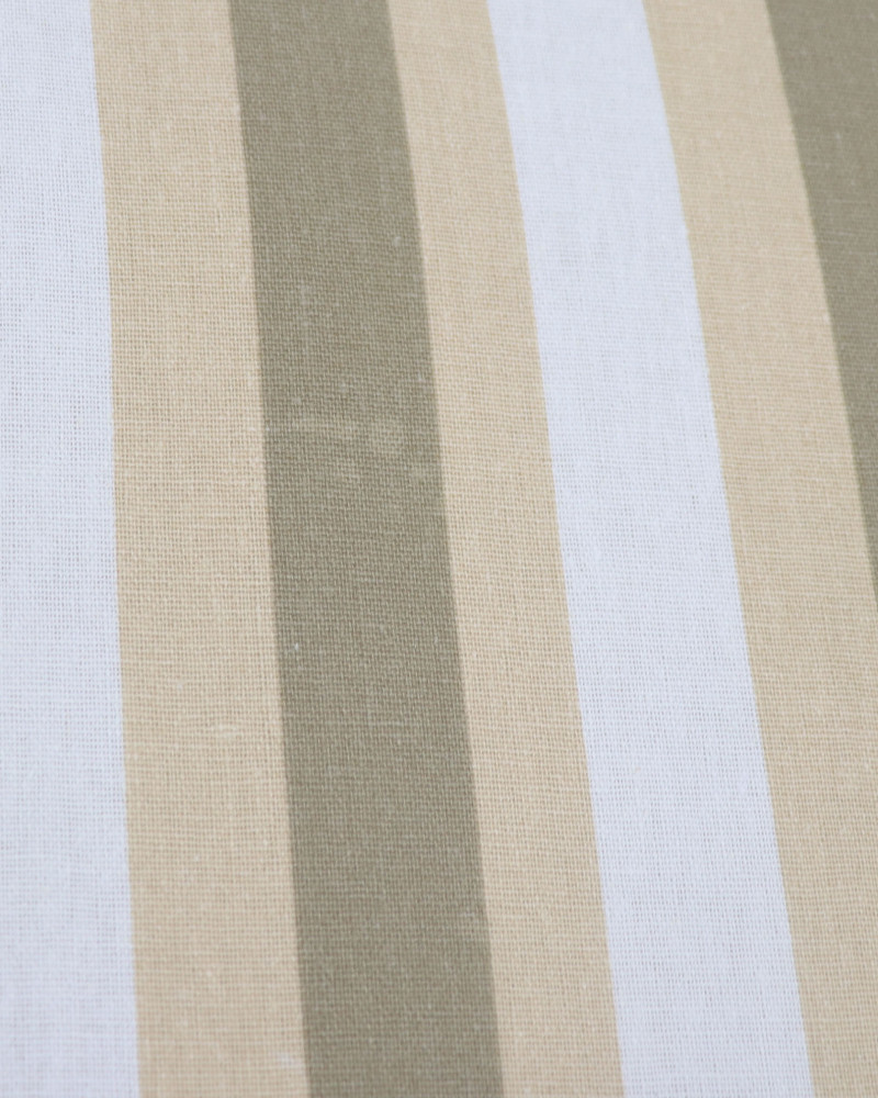 Tecido Linho Misto Estampado Listras Verde, Bege e Offwhite (COM DETALHES)