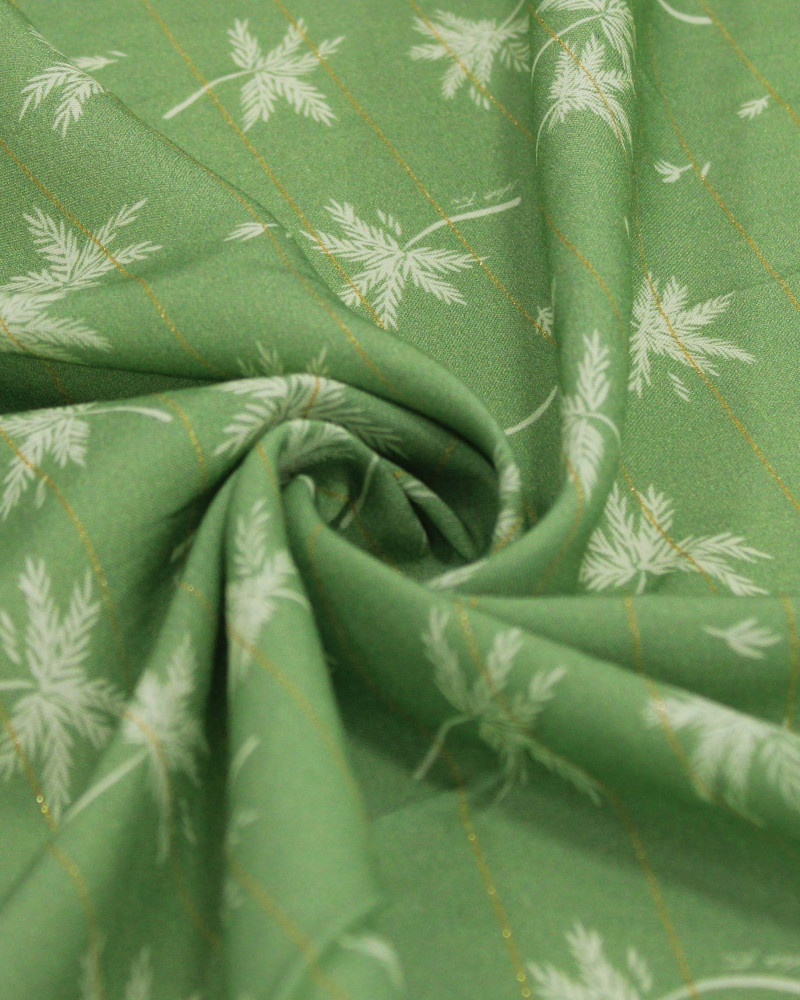 Tecido Viscose Premium Ramos Creme e Verde Menta