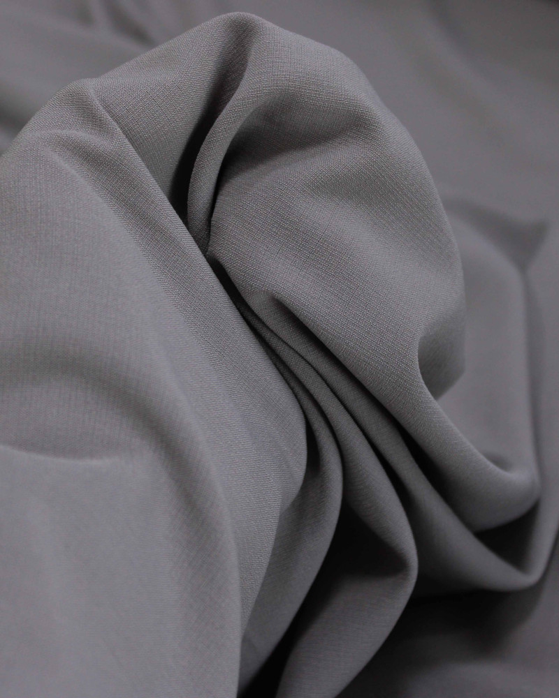 Tecido Crepe Texturizado com Elastano Cinza