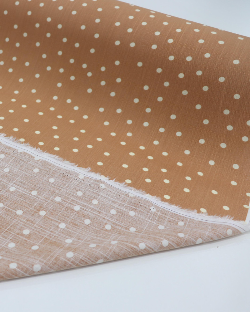 Tecido Viscose Texturizada Micro Poá Offwhite e Argila
