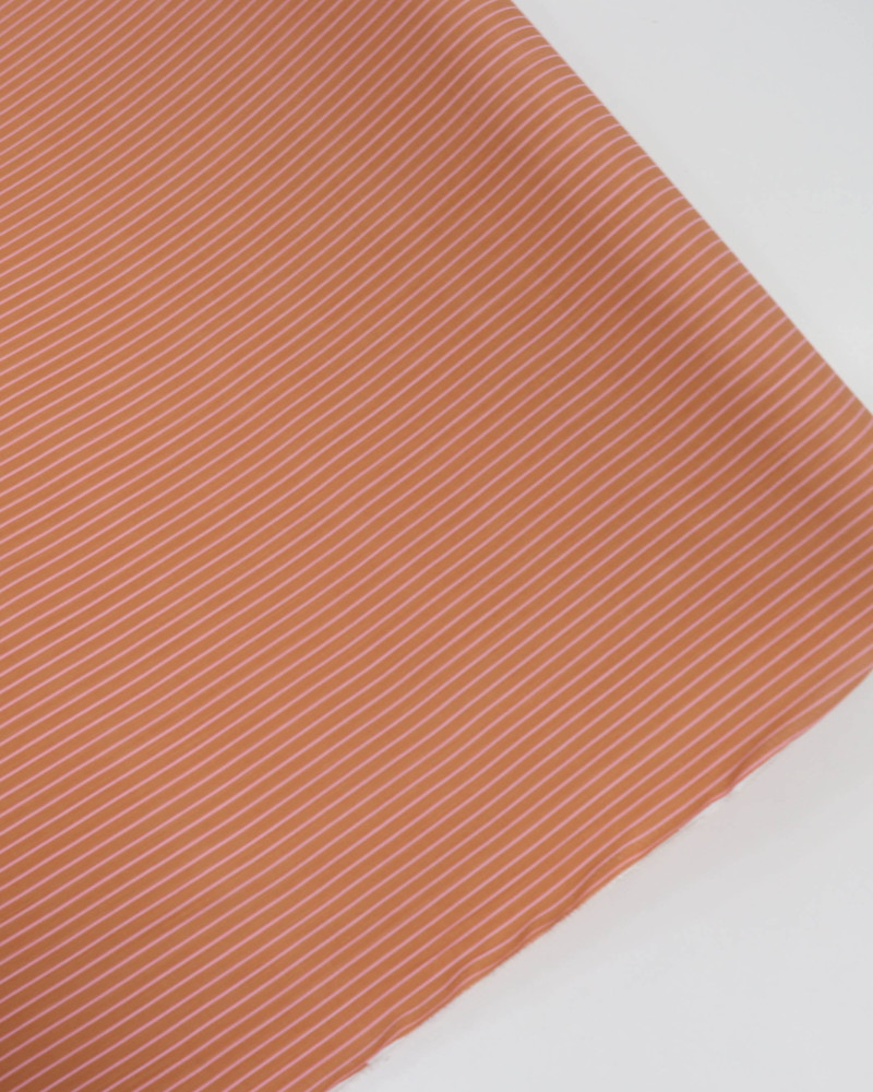 Tecido Viscose Texturizada Risca de Giz Rosa e Argila (1m)