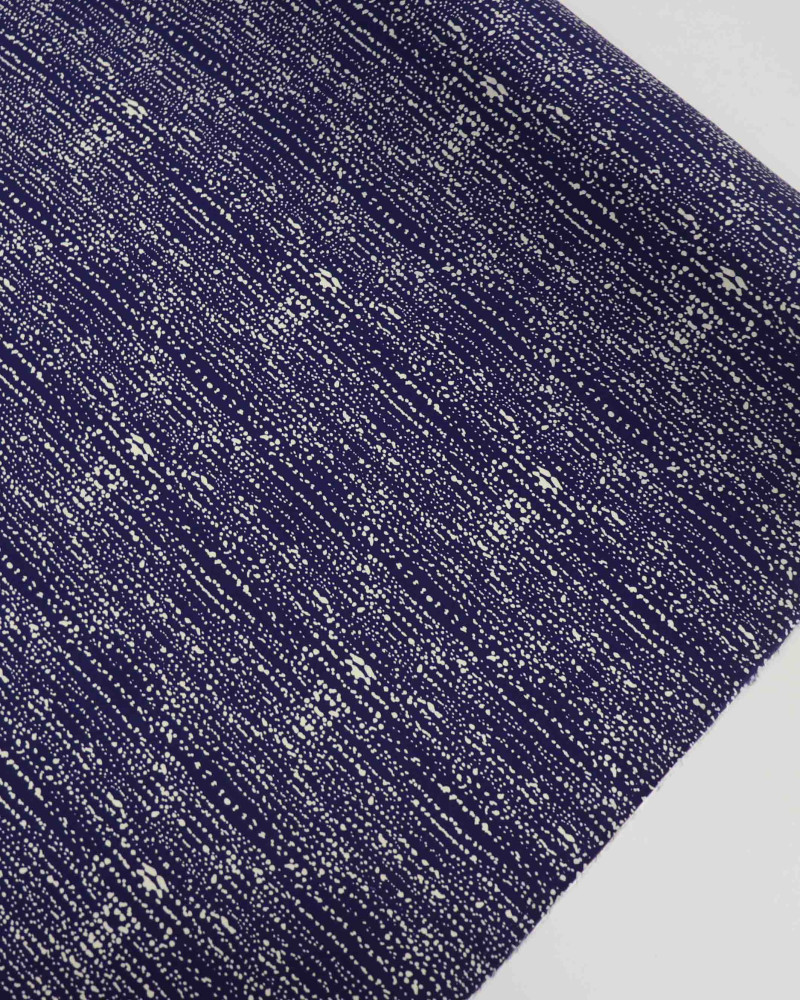 Tecido Viscose Listras em Pingos Branco e Azul