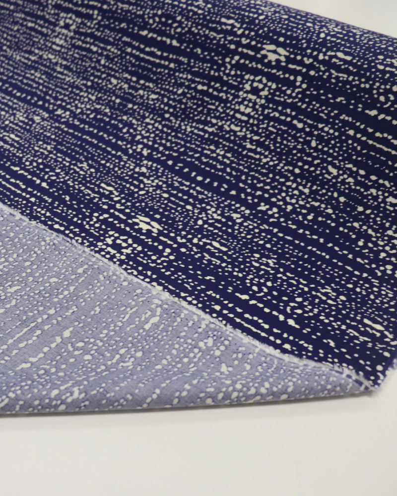 Tecido Viscose Listras em Pingos Branco e Azul