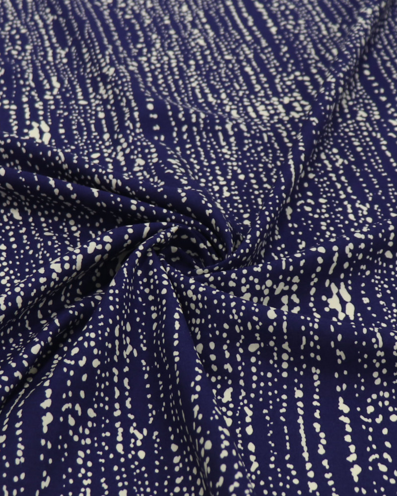 Tecido Viscose Listras em Pingos Branco e Azul