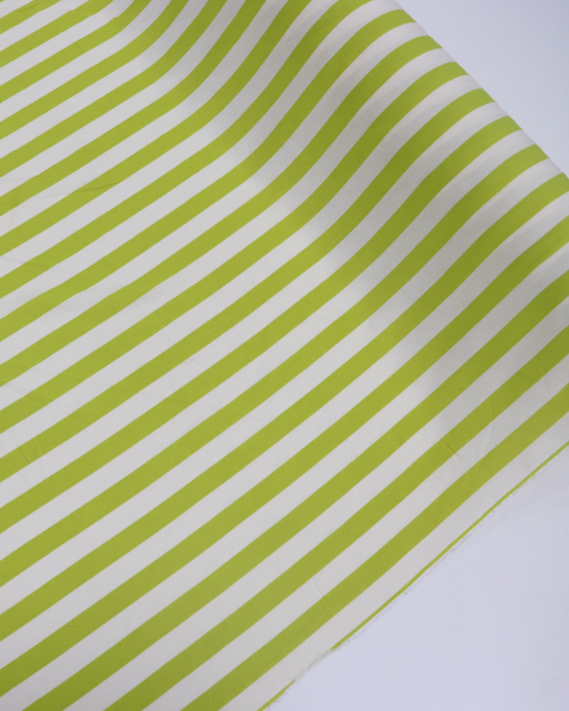 Tecido Viscose Listras Creme e Verde Oliva