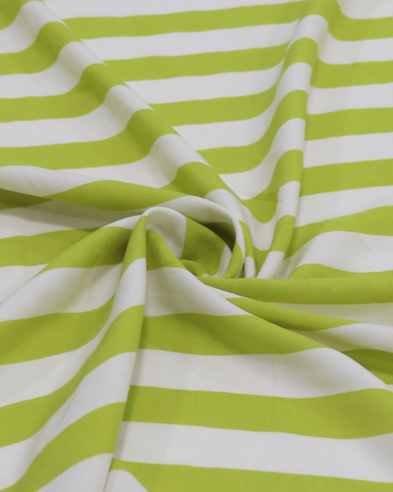 Tecido Viscose Listras Creme e Verde Oliva (3.8m)