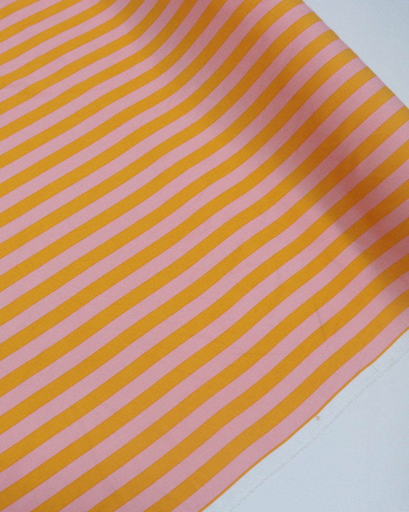 Tecido Viscose Listras Rosa e Laranja