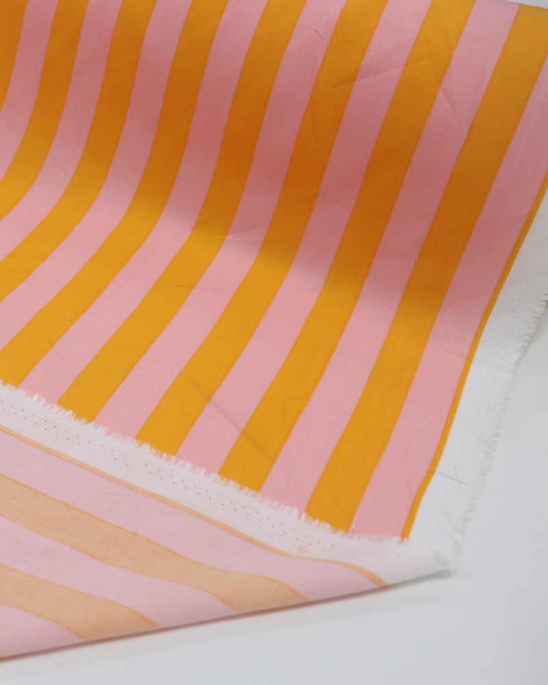 Tecido Viscose Listras Rosa e Laranja (0.5m)