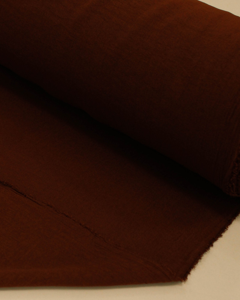 Tecido Crepe Duna Marrom Escuro