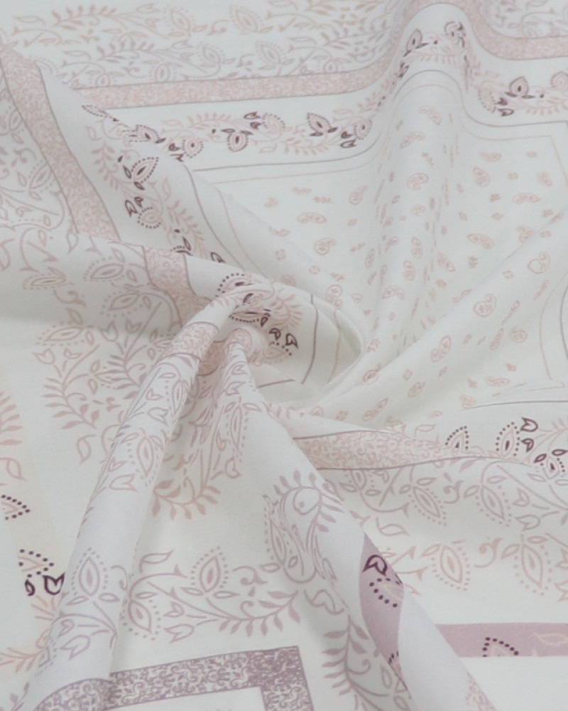 Tecido Cambraia de Algodão Italiano Estampa Lenço Floral e Cashmere Tons de Rosé