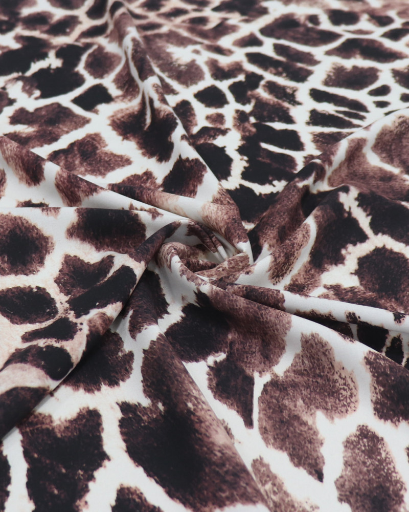 Tecido Viscose Italiano Animal Print Tons de Marrom