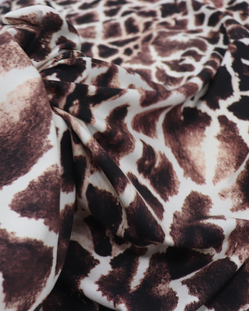 Tecido Viscose Italiano Animal Print Tons de Marrom
