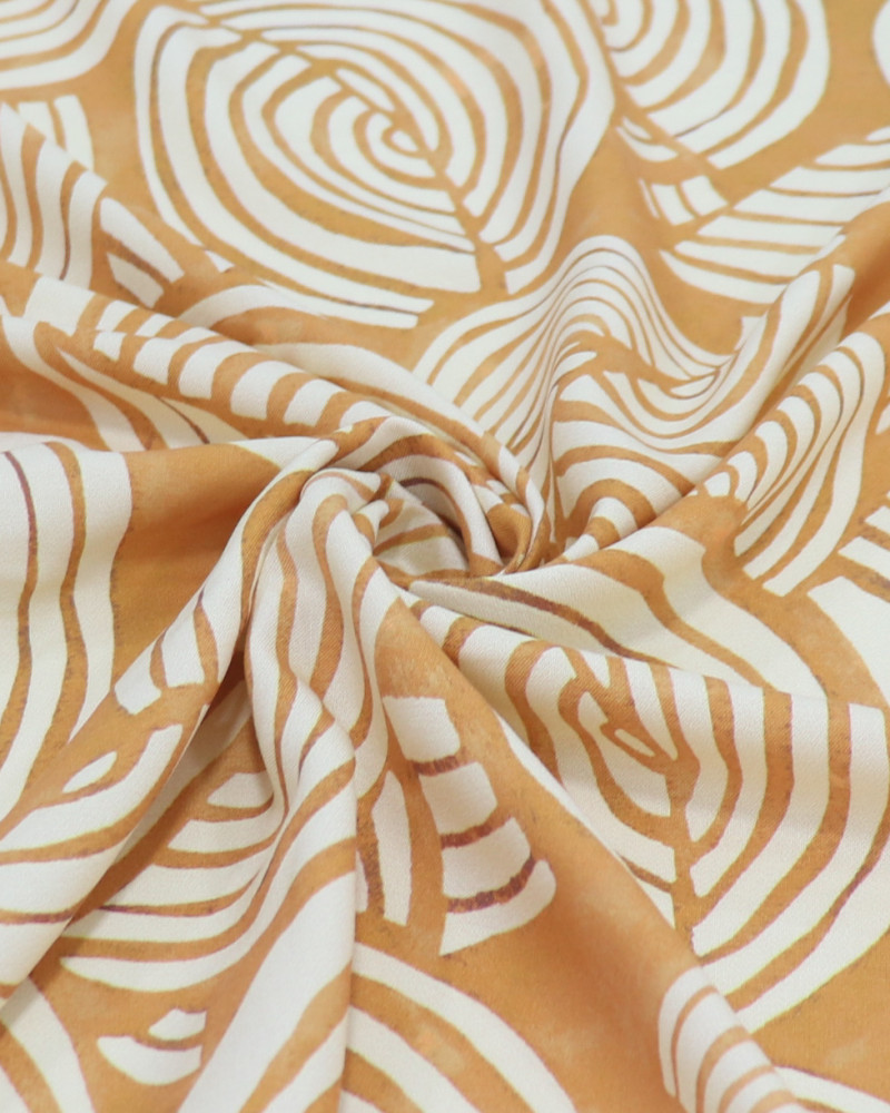 Tecido Viscose Italiano Estampa Étnica Tons de Amarelo