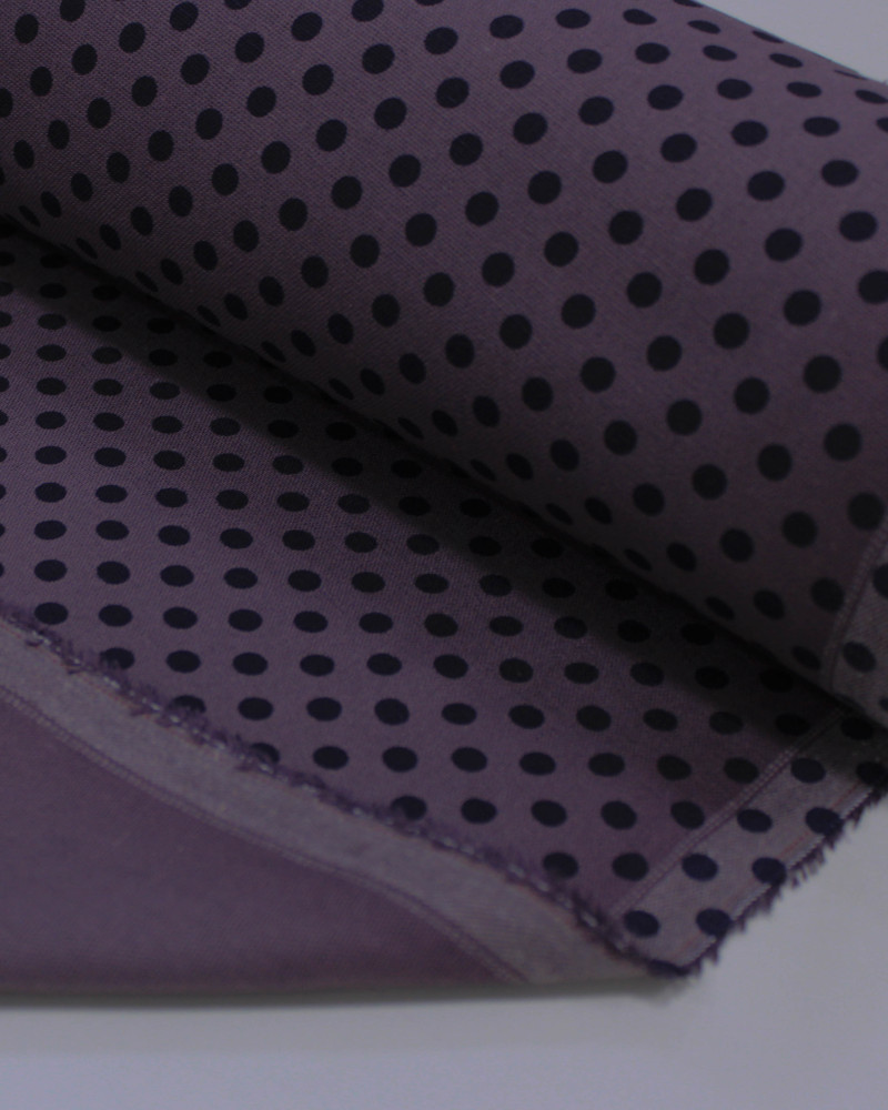 Tecido Linho Misto Poá Preto e Roxo