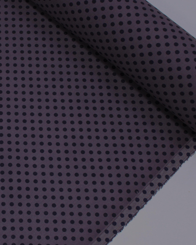 Tecido Linho Misto Poá Preto e Roxo