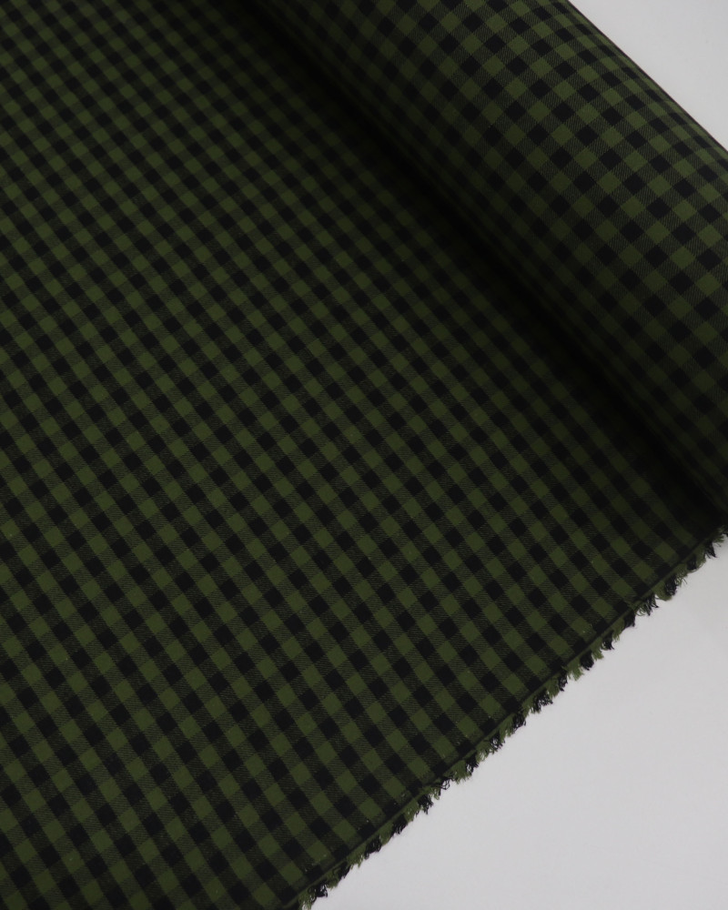 Tecido Flanela Mista Micro Quadriculado Preto e Verde