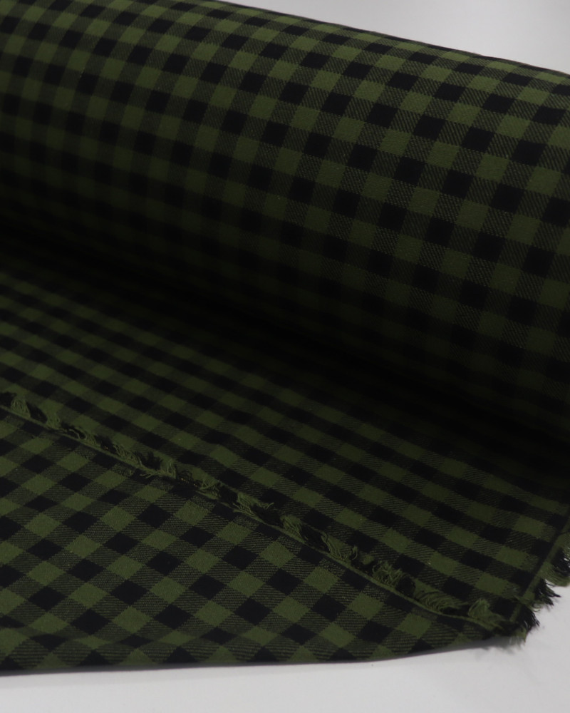 Tecido Flanela Mista Micro Quadriculado Preto e Verde