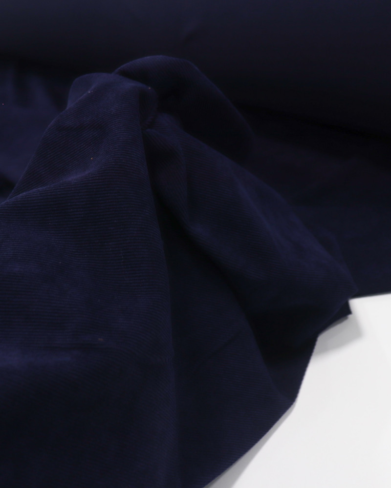 Tecido Veludo Micro Cotelê Azul Marinho Noite