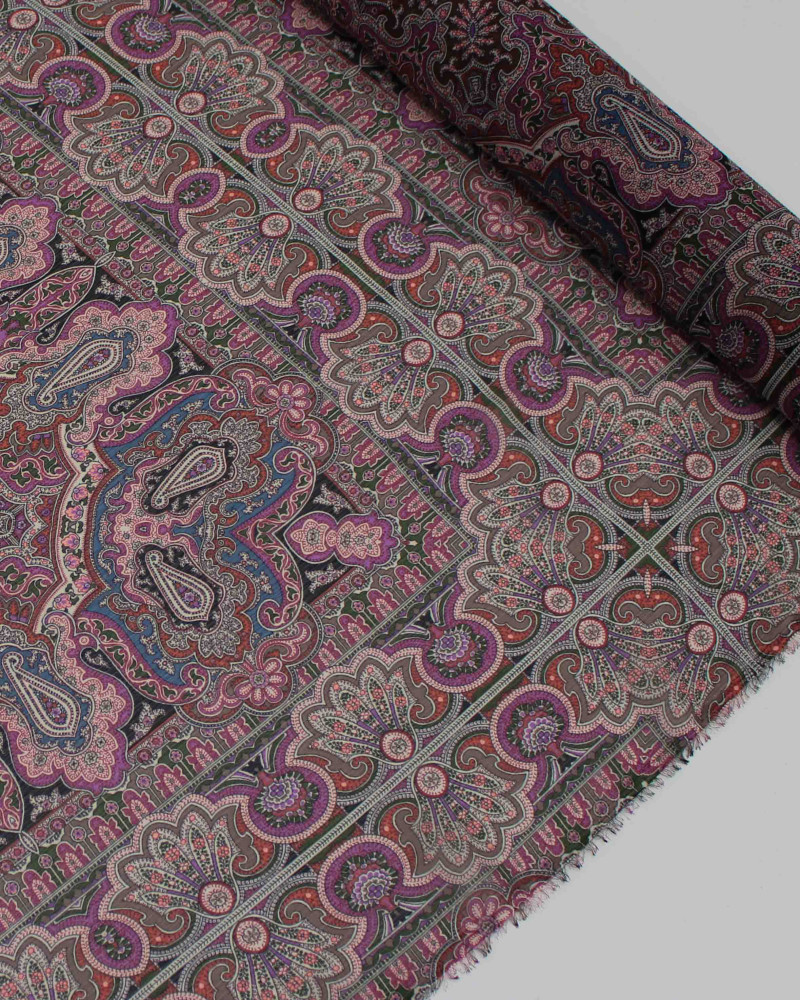 Tecido Crepe Chiffon Italiano Texturizado Estampa Lenço Boho Chique