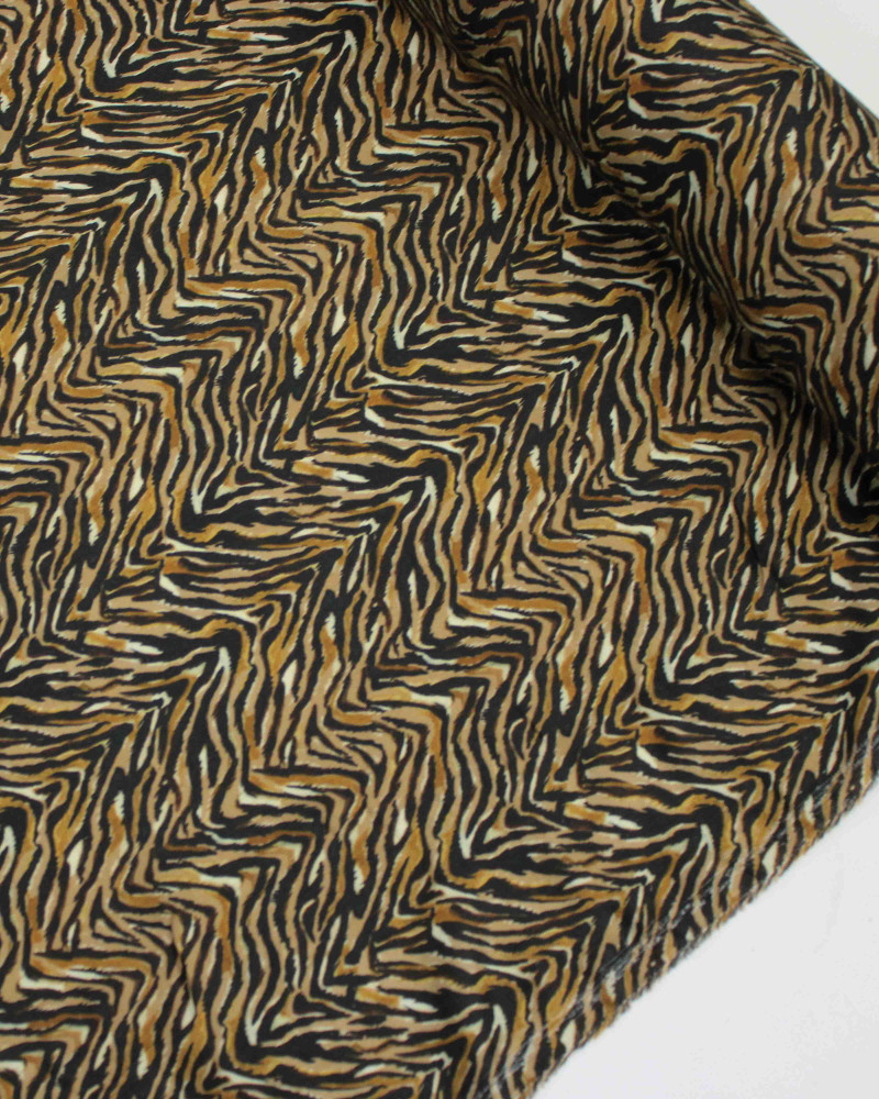 Tecido Viscose Italiano Animal Print Caramelo, Preto e Bege